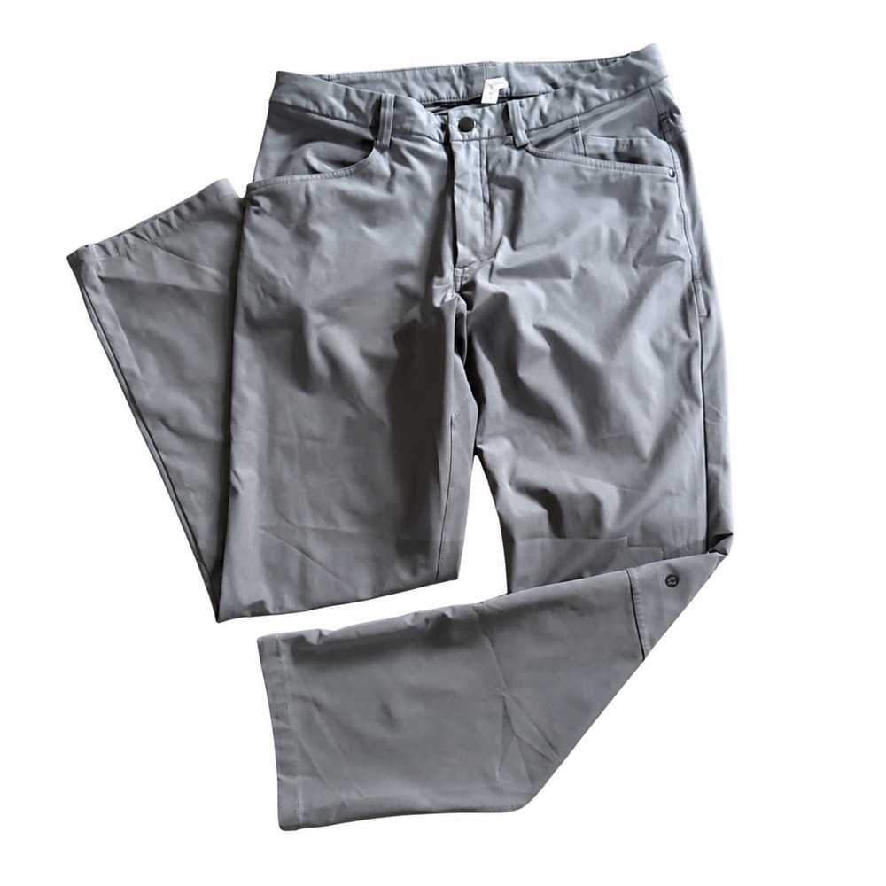 Lululemon ABC Slim Pant Men 34x30 Gray 5 Pocket Performance Commuter Chino
